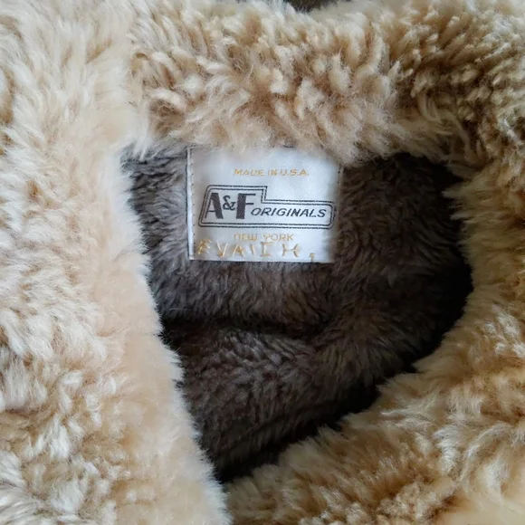 Vtg 70s Almost Famous Shearling Collar Cuffs Suede Maxi Wrap Trench Coat XS S - Picture 7 of 7